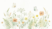 Pastel wildflower meadow wallpaper mural in a luxury suite