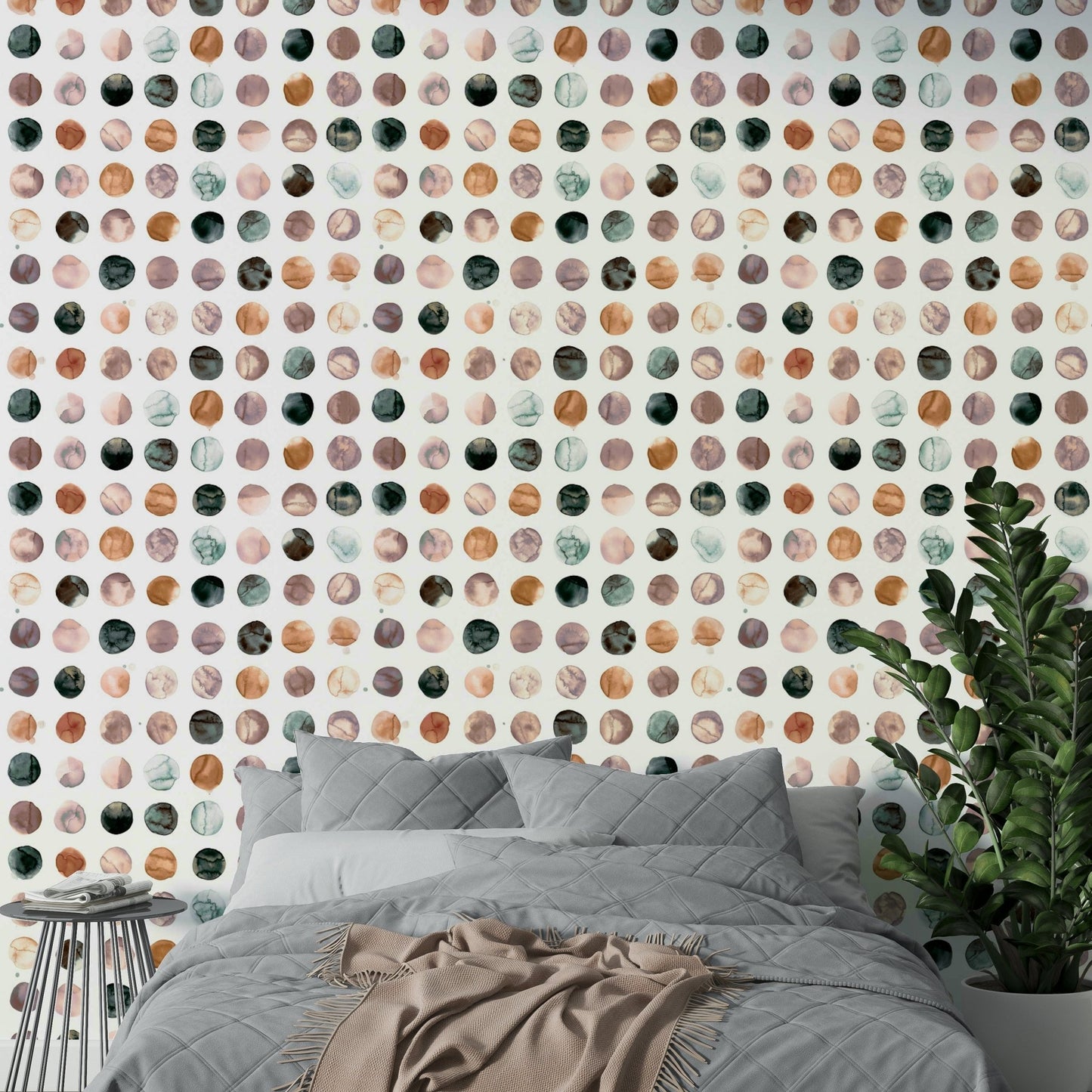 Watercolor terracotta dots perfect for minimalist interiors

