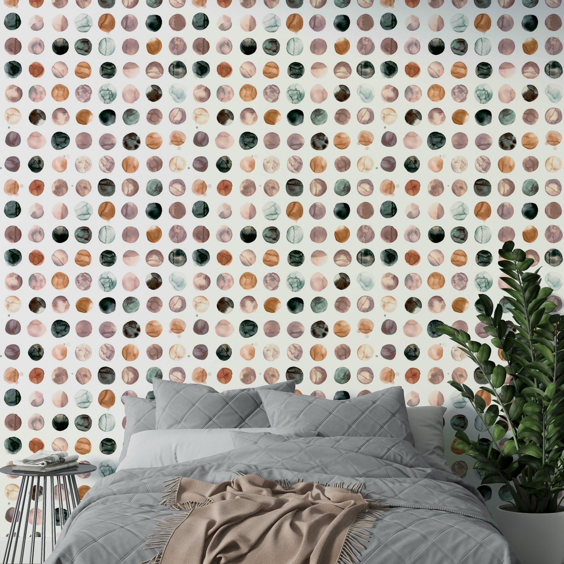 Watercolor terracotta dots perfect for minimalist interiors

