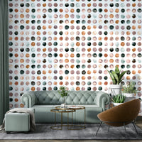 Scandi-inspired dots wallpaper in terracotta orange

