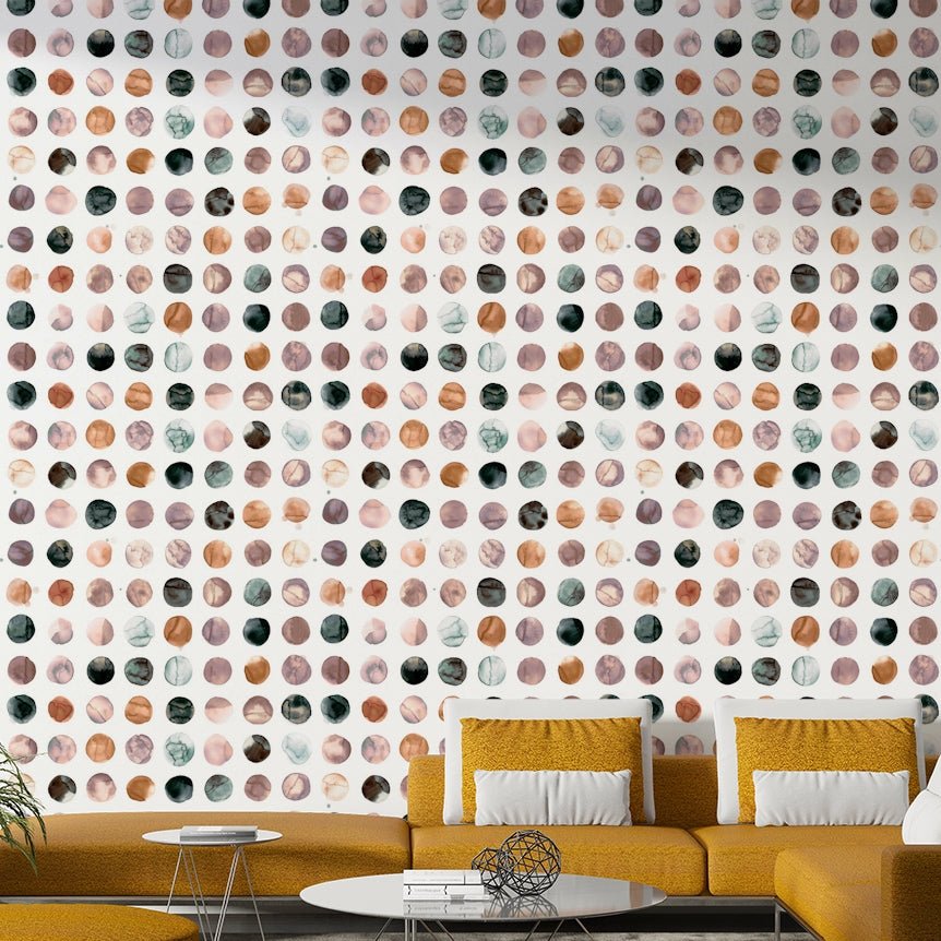 Modern minimal terracotta dots wallpaper for walls

