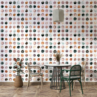Simple terracotta watercolor dots for modern walls

