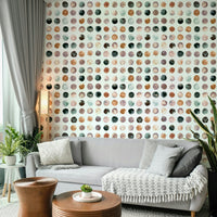 Minimalist watercolor dots in soft terracotta tones

