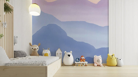 Watercolor pastel mountain wall mural GD055

