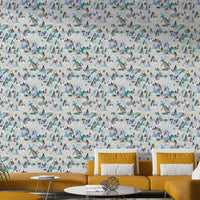 Playful mountain range mural

