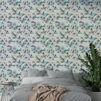 Grey background mountain mural

