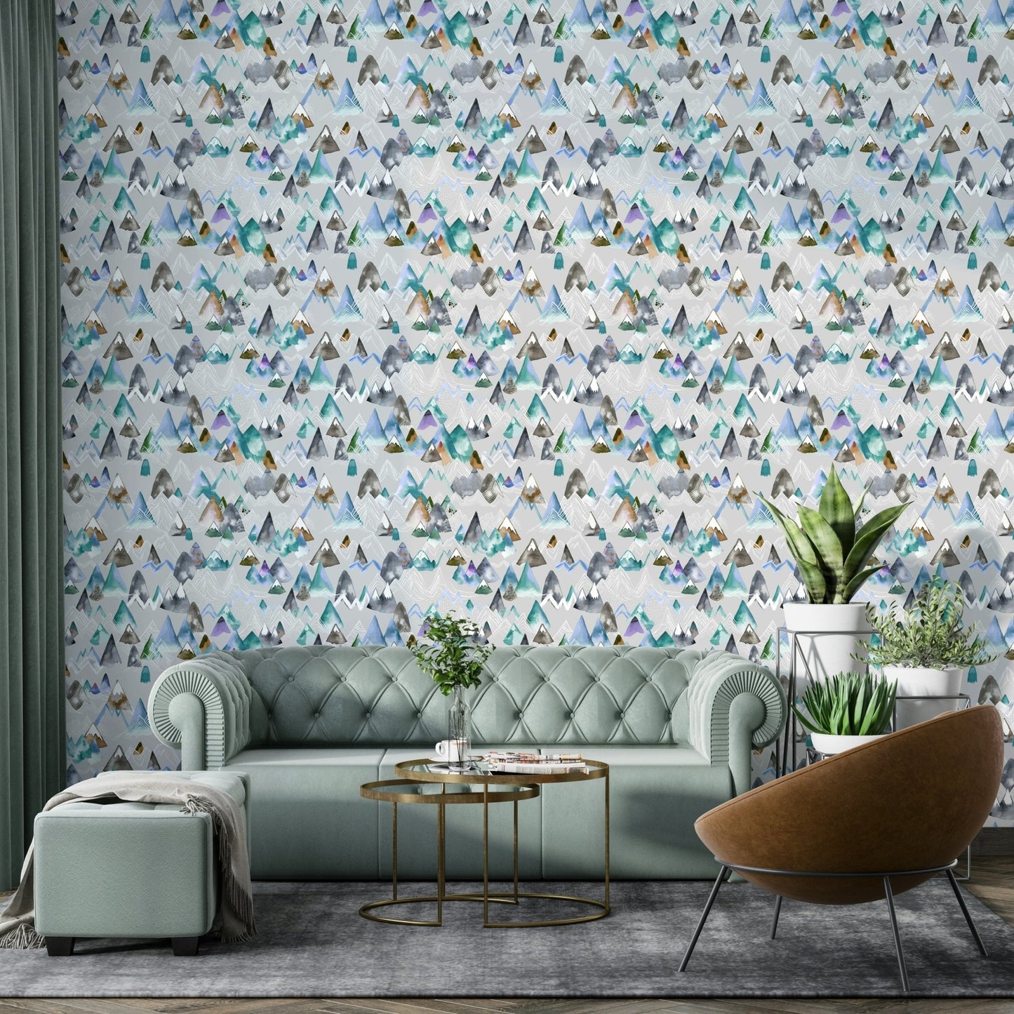 Snowy peaks wall mural

