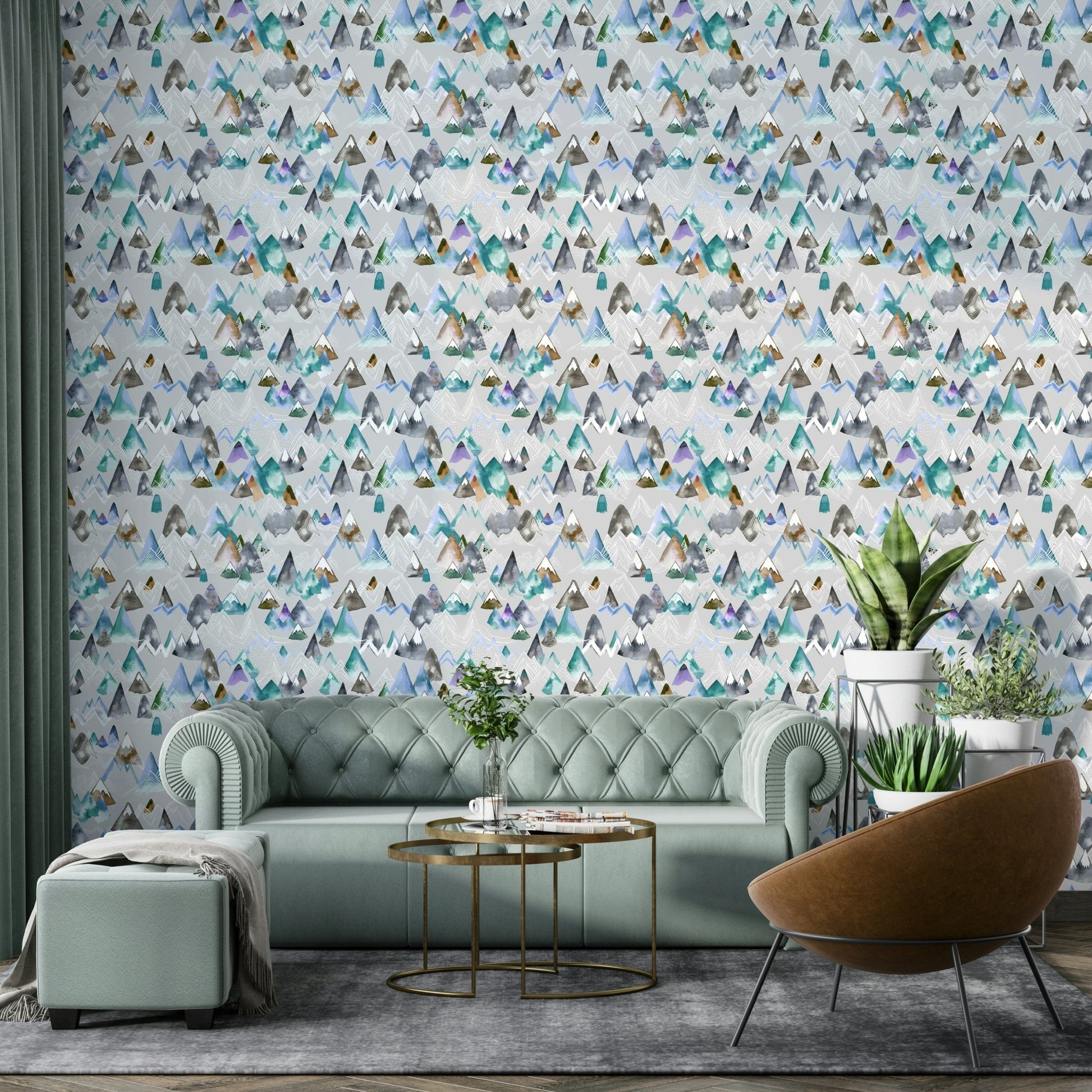 Snowy peaks wall mural

