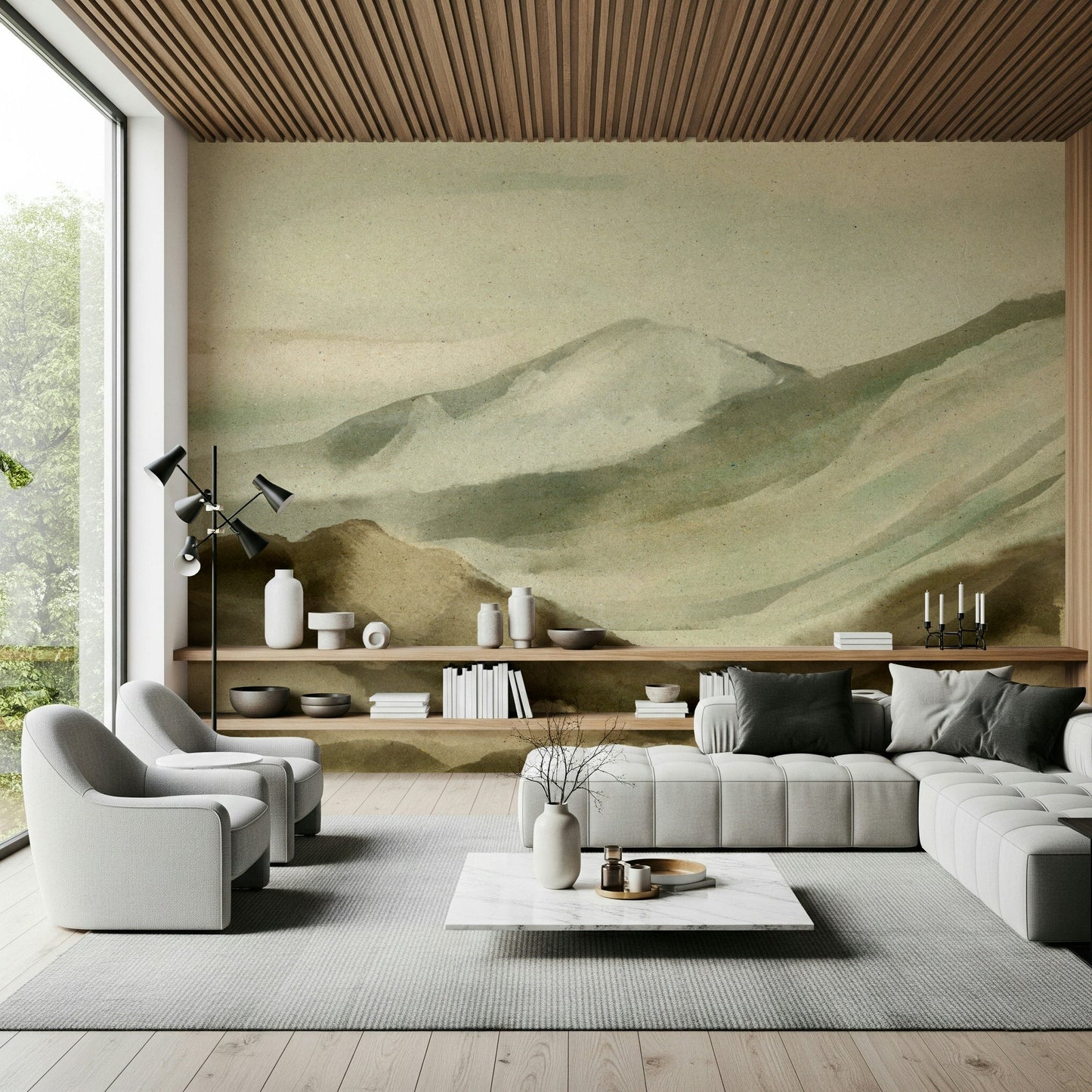 An artistic nature inspired mural for home decor.