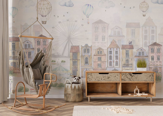 Watercolor Old City Wallpaper  C428