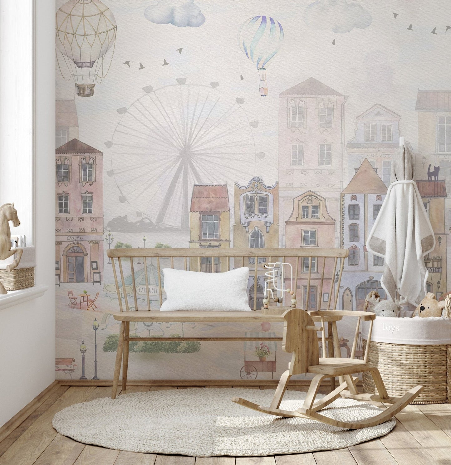 Watercolor Old City Kids Wallpaper - Giffywalls