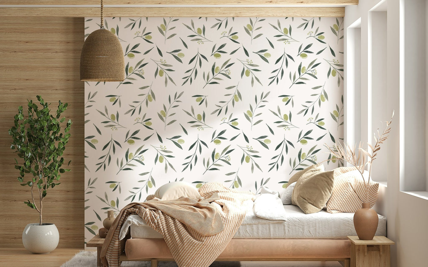 An artistic nature inspired mural for home decor.