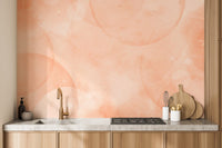 Watercolor peach fuzz mural design
