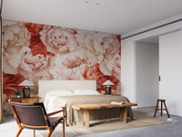 Blush pink peonies Wallpaper for modern bedrooms A816