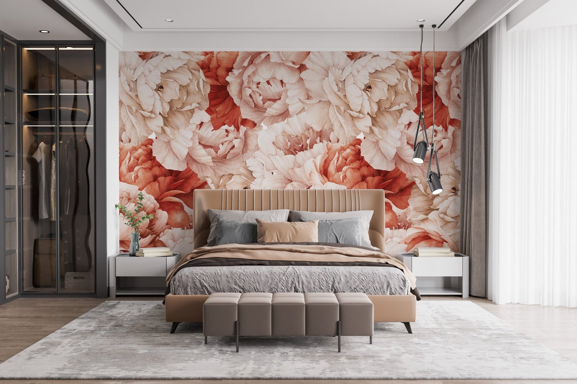 Shameless Peonies Florals Peel and Stick Wallpaper Murals - Giffywalls A816