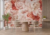 Stylish watercolor peonies Wallpaper for interiors A816