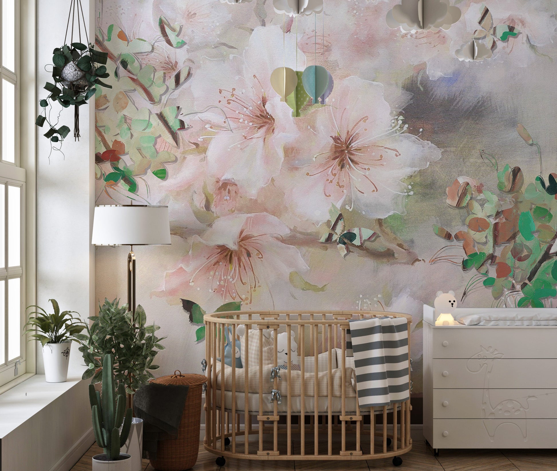 Watercolor Pink Sakura Flower Wallpaper Murals - Giffywalls