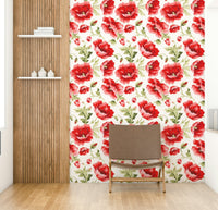 Soft pastel watercolor poppy design

