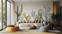 Watercolor Prickle Desert Cactus Wallpaper