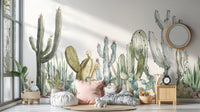 Watercolor Prickle Desert Cactus Wallpaper