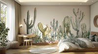 Watercolor Prickle Desert Cactus Wallpaper