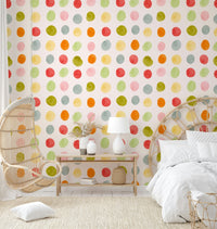 The polka dots are a central focus of the image.

