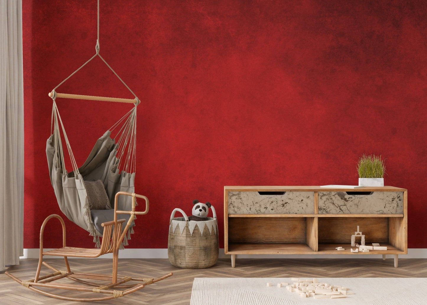 Bright Red Concrete Pattern Wallpaper Murals - Giffywalls A655
