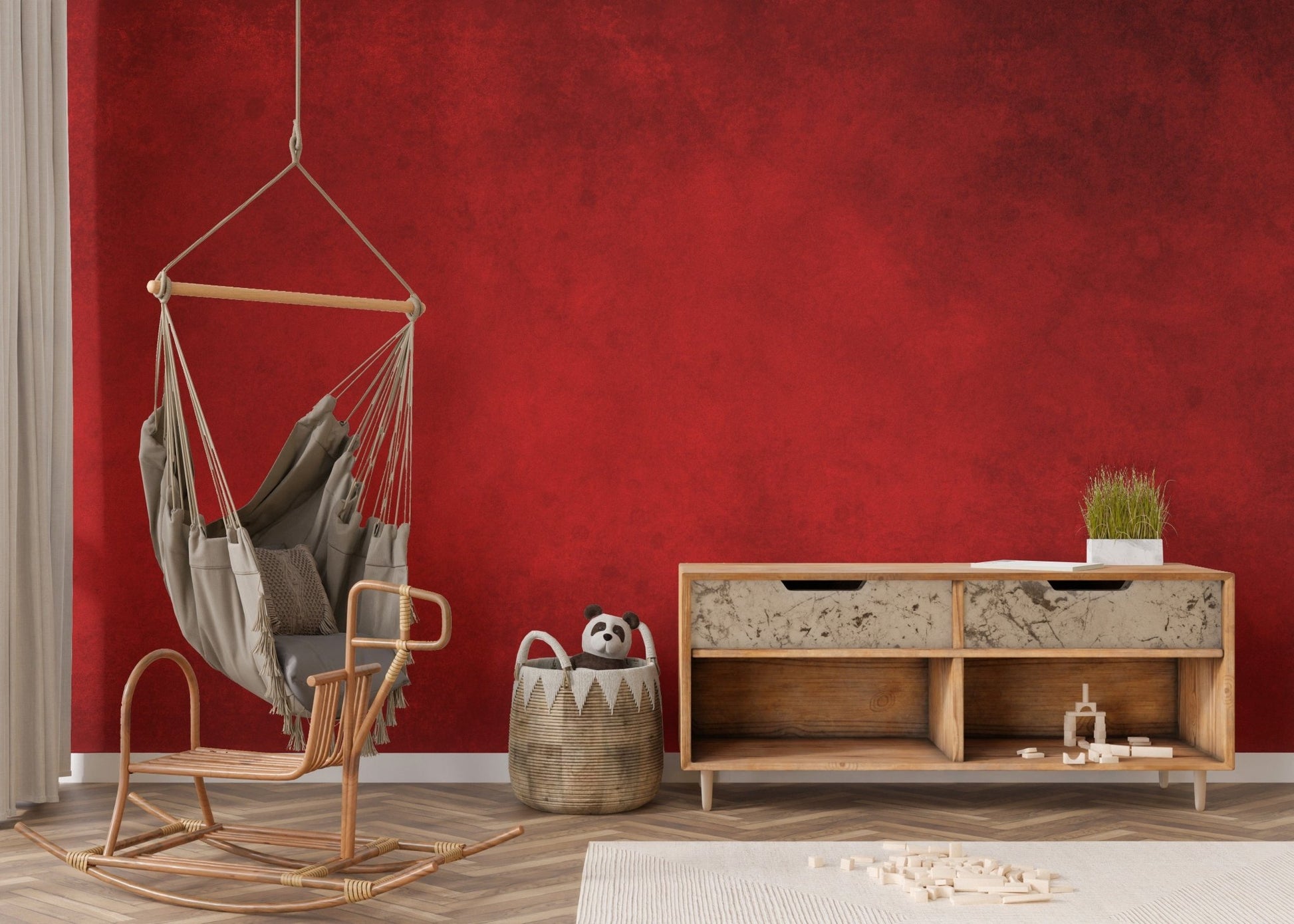 Bright Red Concrete Pattern Wallpaper Murals - Giffywalls A655