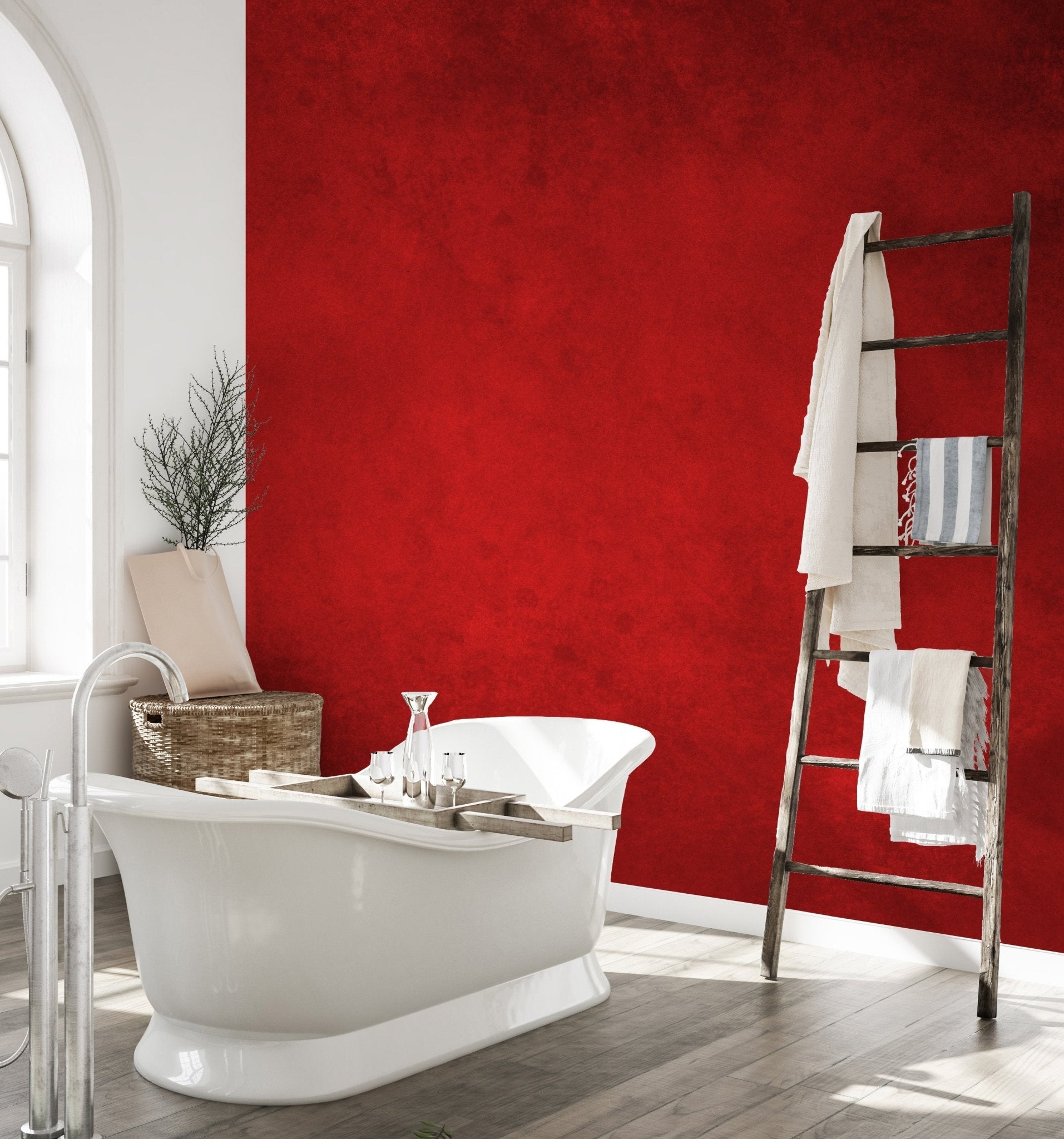 Bright red concrete pattern wallpaper mural for walls A655