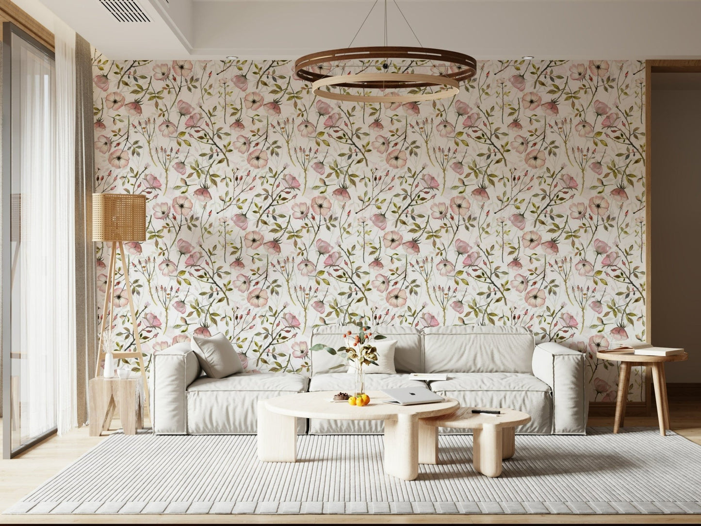 Watercolor Rose Garden Wallpaper⁠
