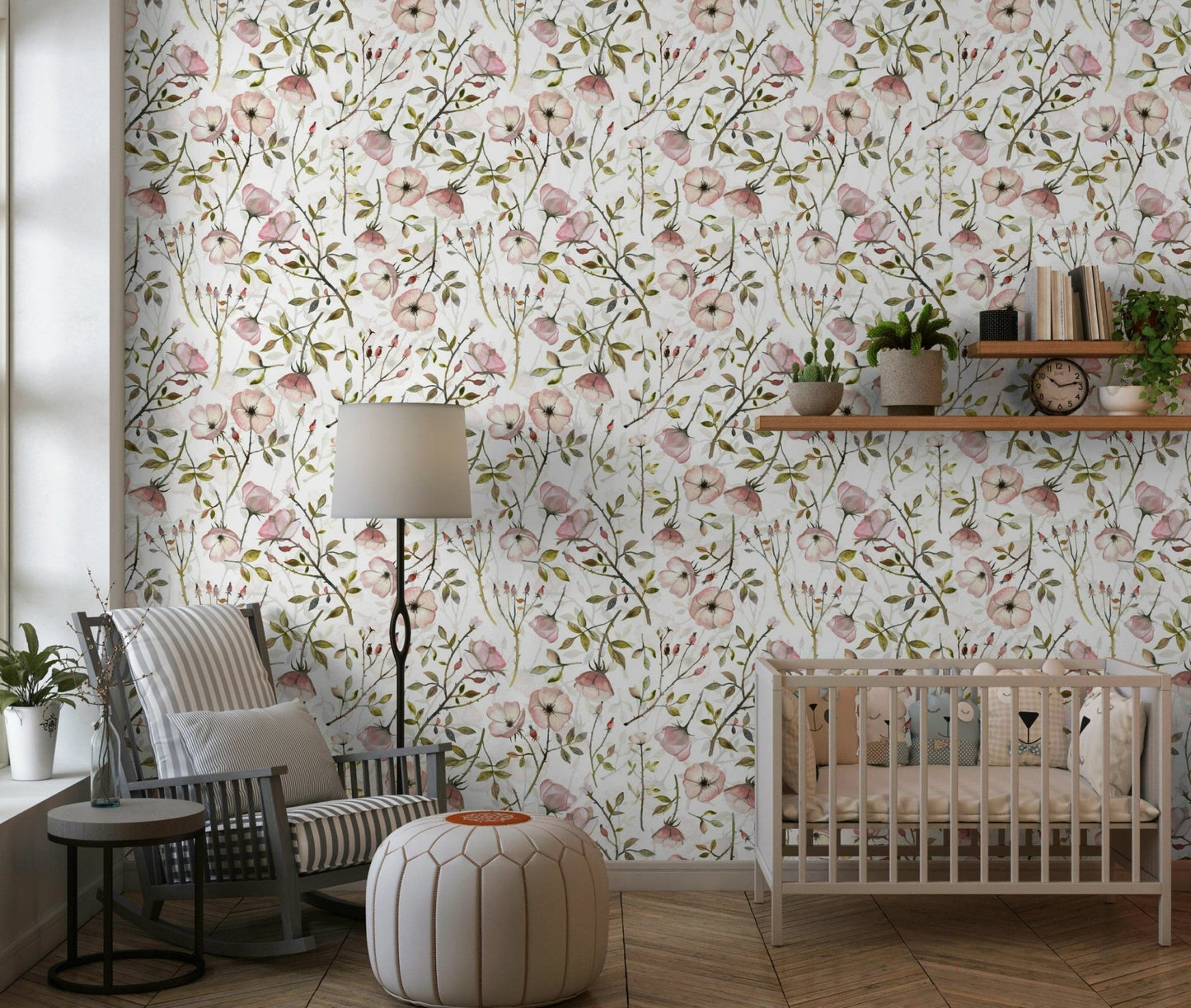 Watercolor Rose Garden Wallpaper⁠