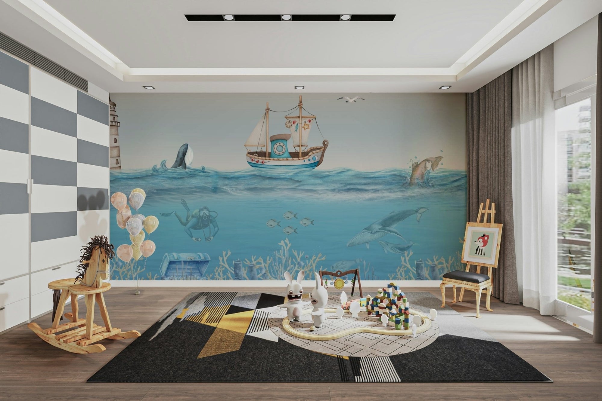 A peaceful underwater scene with friendly sea creatures. GD4114

