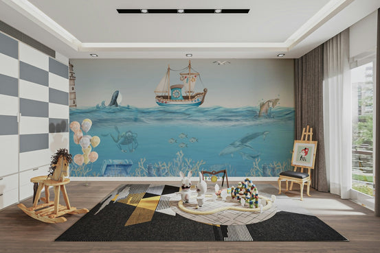 A peaceful underwater scene with friendly sea creatures. GD4114

