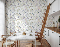 Watercolor Spring Wildflower Meadow wallpaper for walls pastel