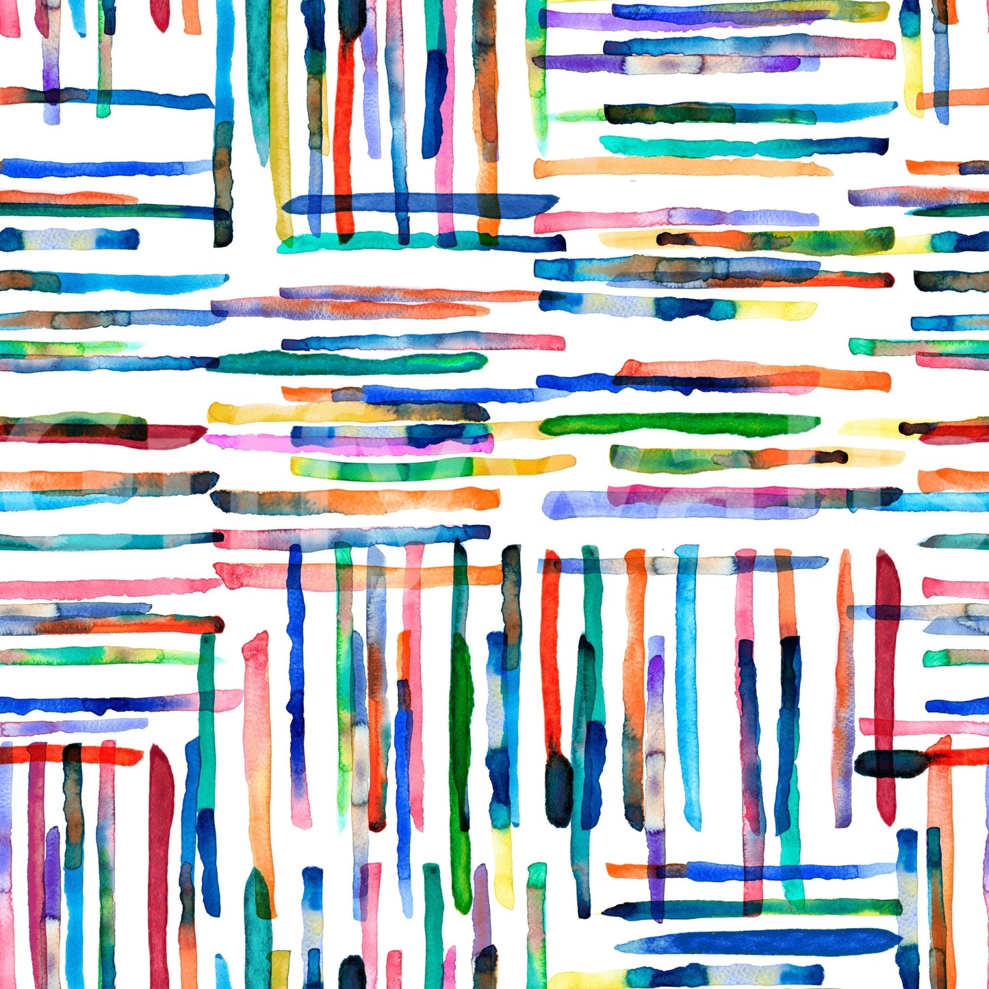 Watercolor Stripes Tile Blue Wallpaper⁠