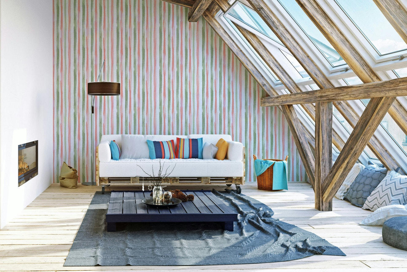 Watercolor Stripes Wallpaper⁠