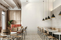 Elegant watercolor terrazzo wallpaper in opal hues.

