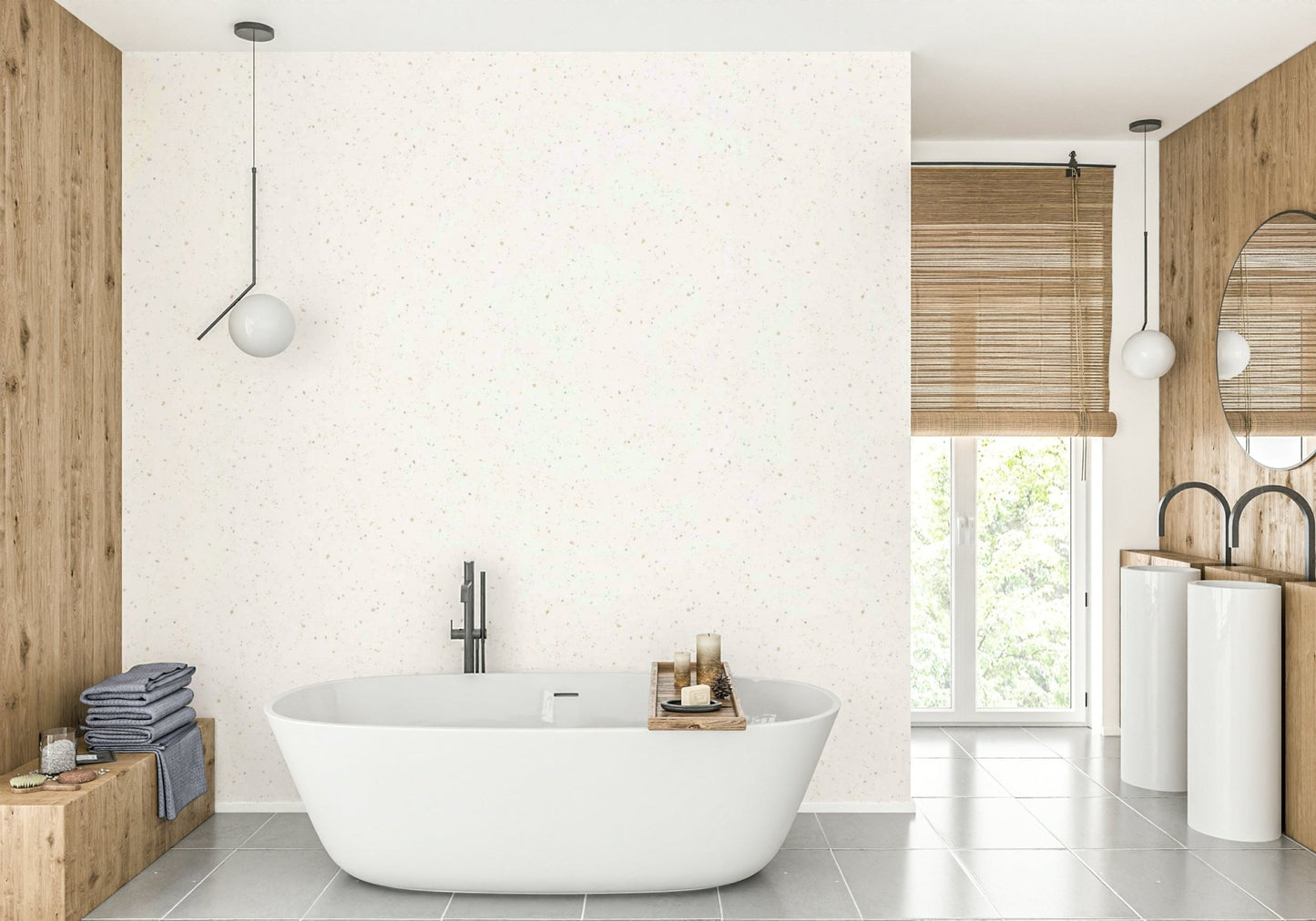 Opal Mirage terrazzo pattern for modern walls.

