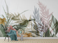 Nature-inspired watercolor leaf wallpaper
