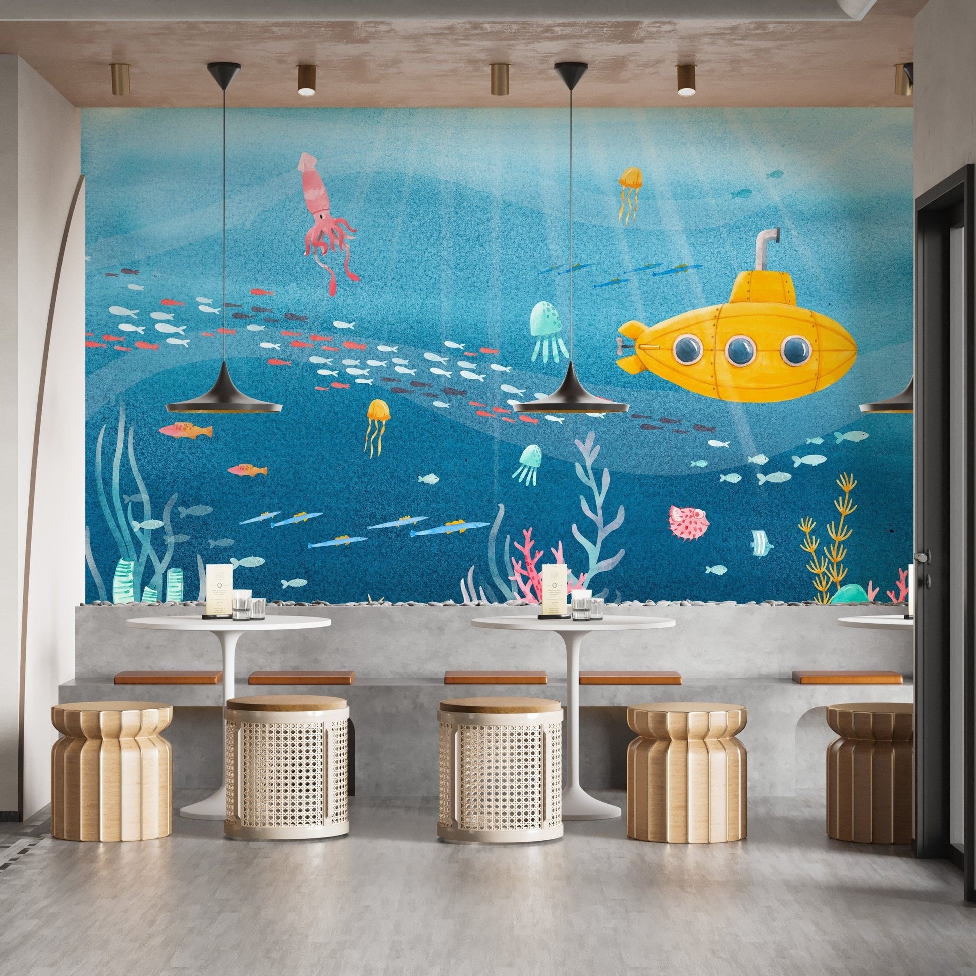 Watercolor Underwater Sea Life Wallpaper - Giffywalls