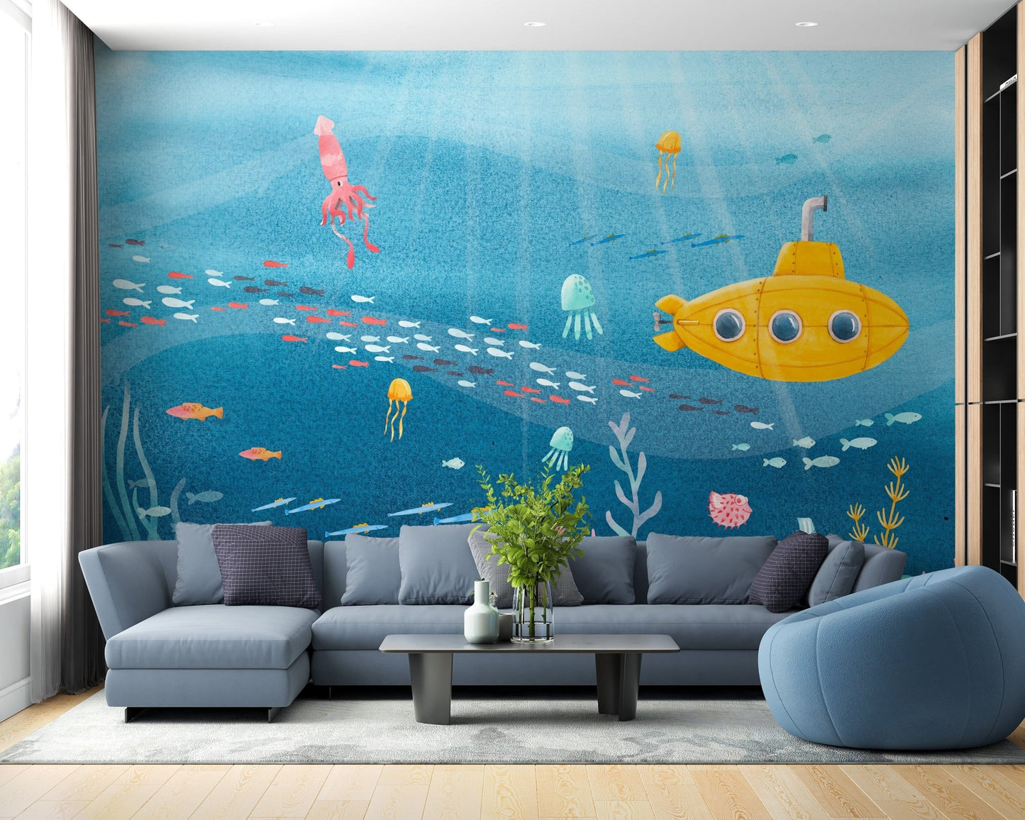 Watercolor Underwater Sea Life wallpaper