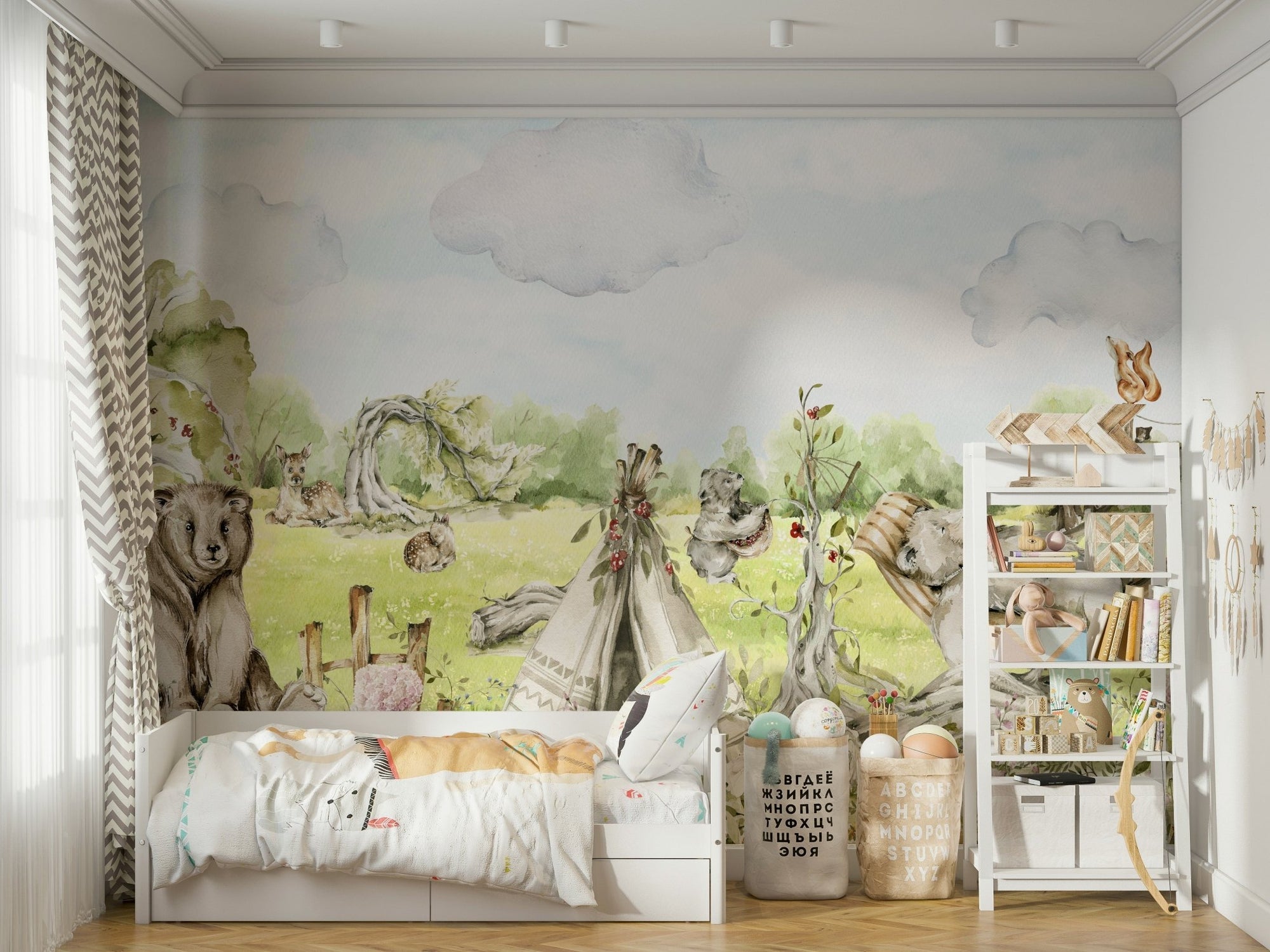 Ethereal woodland scene with soft watercolor strokes. GD3065

