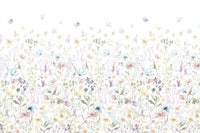 Shelving backdrop featuring Watercolor Whispers Floral Wall Mural image.