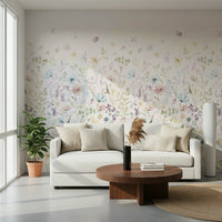 Artistic hallway feature with Watercolor Whispers Floral Wall Mural.