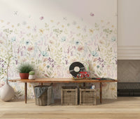 Kitchen accent with Watercolor Whispers Floral Wall Mural artistry.