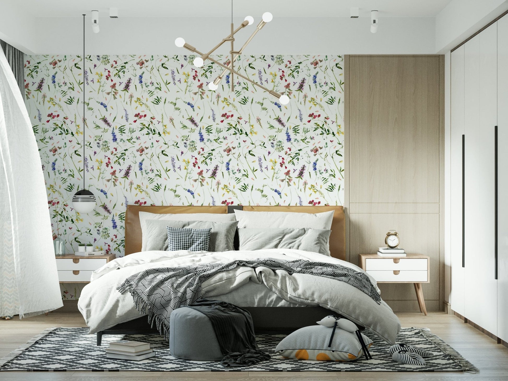 Wildest Wildflower Dreams peel stick wallpaper, fresh spring essence.