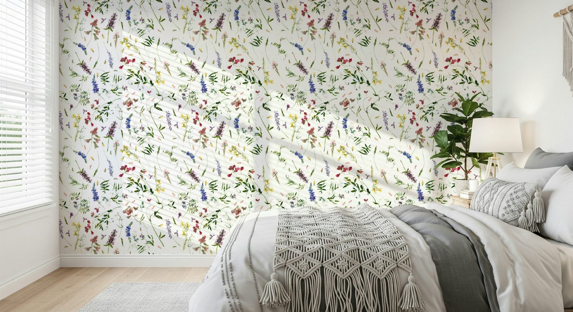 Wildest Wildflower Dreams wall treatment, enchanting garden imagery.