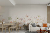 Elegant wildflower mural in watercolor technique

