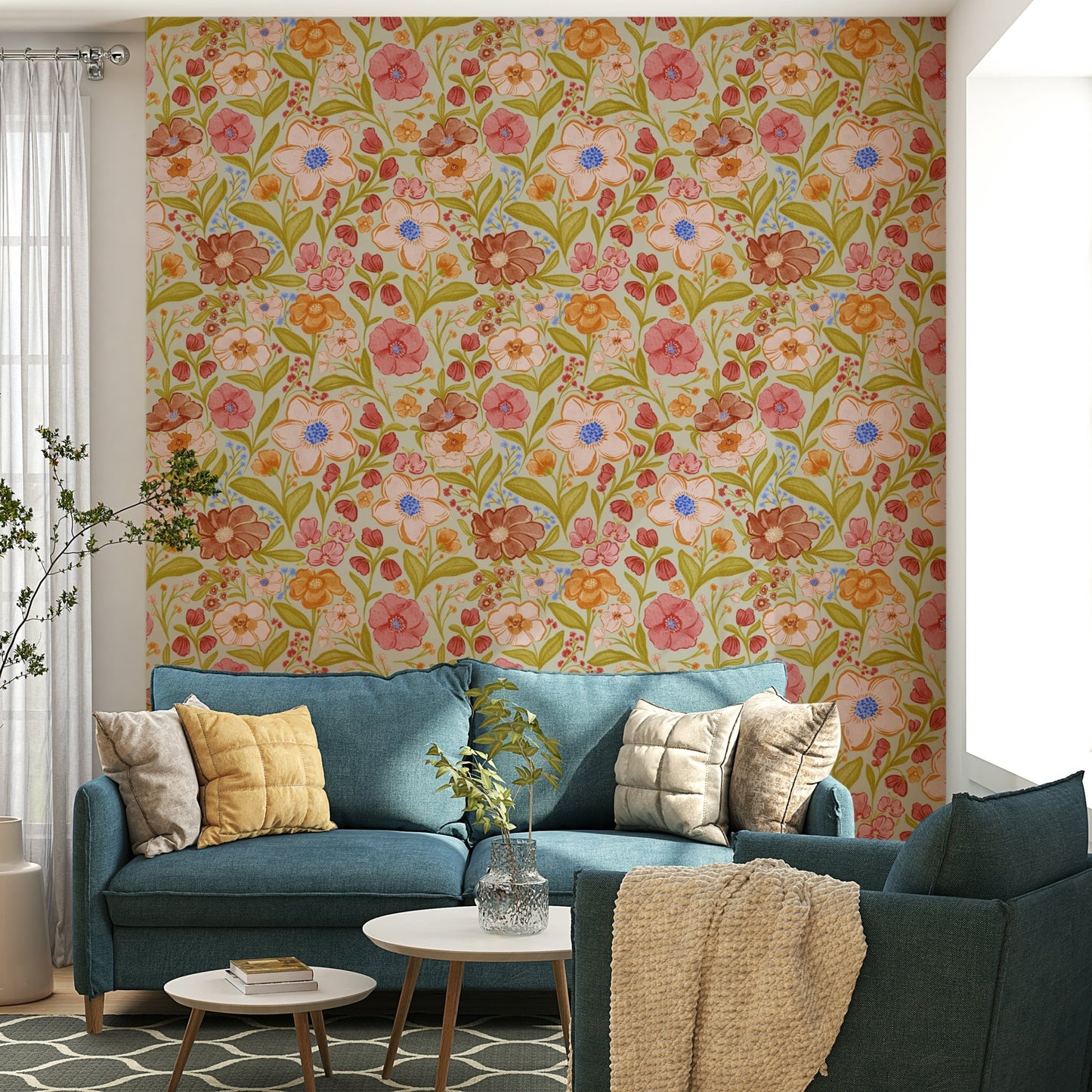 Gentle bloom wall mural style

