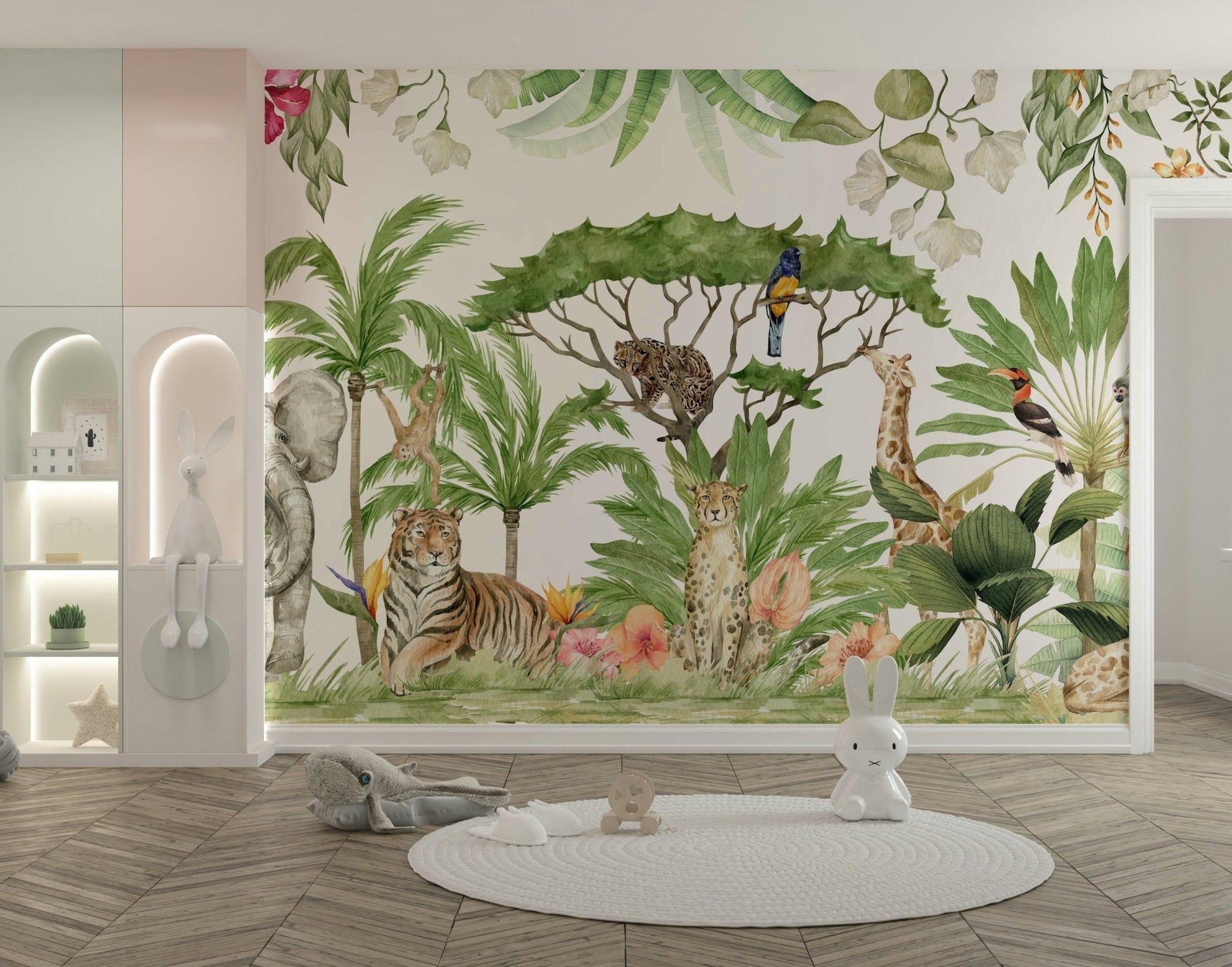 Wildlife oasis in watercolor for nature lovers, GD1235